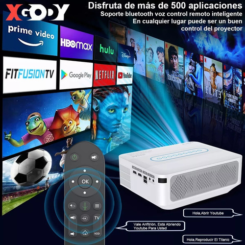 Proyector Xgody Led Android Wifi 8k Fullhd 1080p 12000lumens