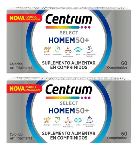 Kit Casal Centrum Select Com Luteína Homem E Mulher 60 Comp Sabor Sem sabor