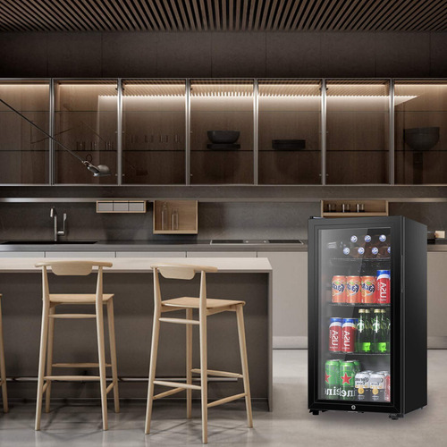 Mini Nevera De 90 Litros Con Puerta De Vidrio Para Bebidas