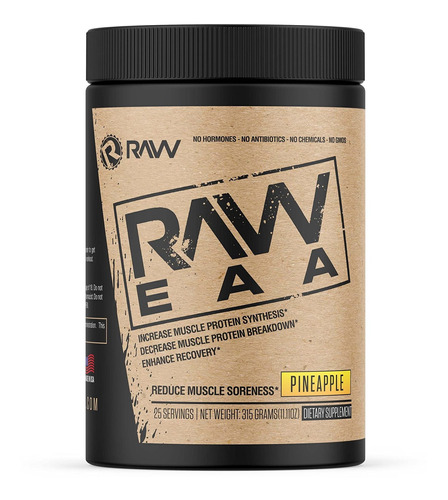 Raw Eaa Aminocidos Esenciales, 25 Porciones (pia, 11 Onzas)