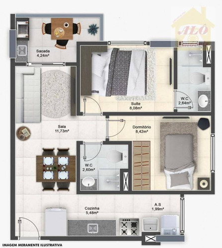 Apartamento Com 2 Dormitórios À Venda, 53 M² Por R$ 248.400,00 - Vila Guilhermina - Praia Grande/sp - Ap3645