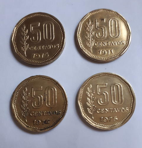 Lote 4 Monedas De 50 Centavos  De Años (2) 1975 - 1974-1971