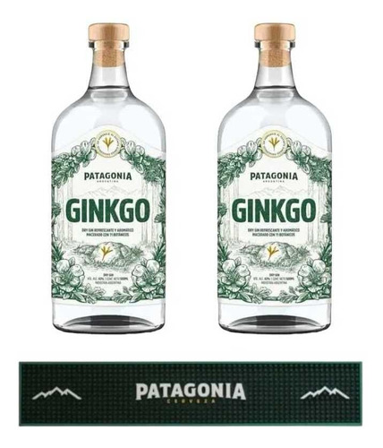 2 Gin Ginkgo Patagonia 11 Botanicos + Esterilla Barmat Bar