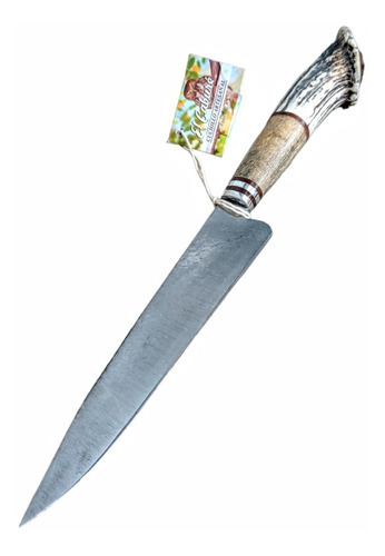 Cuchillo El Cabure Acero Negro Roseta De Ciervo 16 Cm