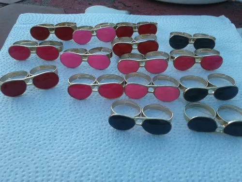 Lote De 15 Anillos Anteojos Doble Dedo Oferta