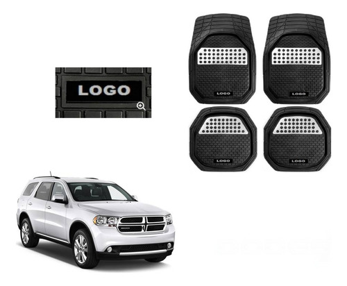 Tapetes 4pz Charola 3d Logo Dodge Durango 2011 2012 2013