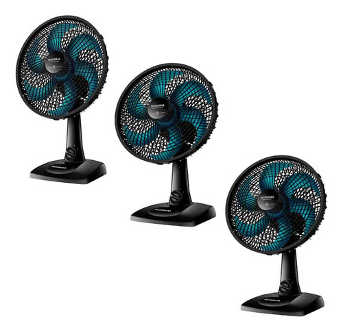 Kit3 Ventilador Mondial 30cm 6pas Silencio Turbo 220v