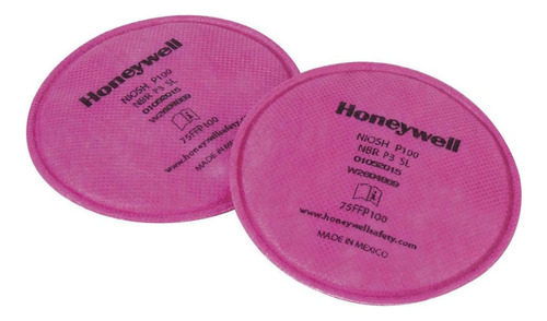 Filtros P100 P/ Partículas Honeywell Precio X Par Honeywell Color Rosa Claro