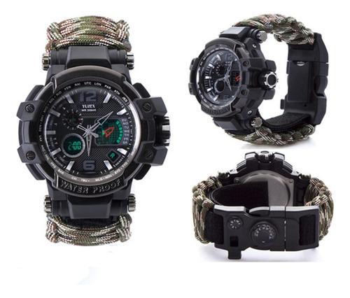 Reloj Militar Tactico Supervivencia Análogo Digital Camping