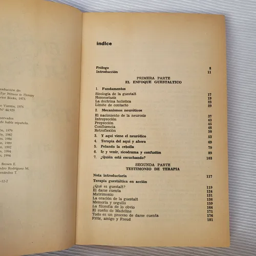 El Enfoque Guestaltico Fritz Perls Cuatro Vientos (Usado)