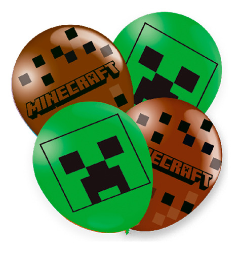25 Balão Bexigas Festa Minecraft Decoração Aniversário N9