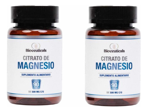 Pack 2 Citrato De Magnesio Bioceiuticals 500mg 90 Cap C/u
