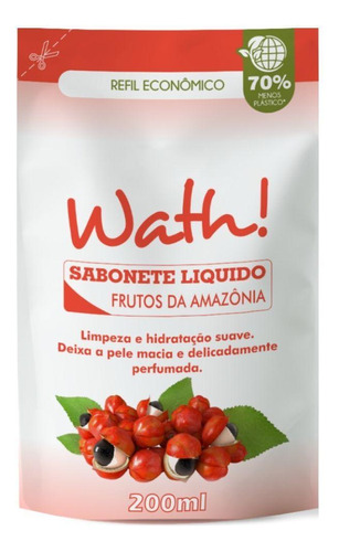 Sabonete Líquido Frutos Da Amazônia 200ml Refil Linha Wath