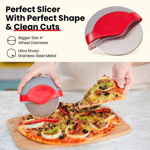Cortador De Pizza De Acero Inoxidable Con Protector De Hoja