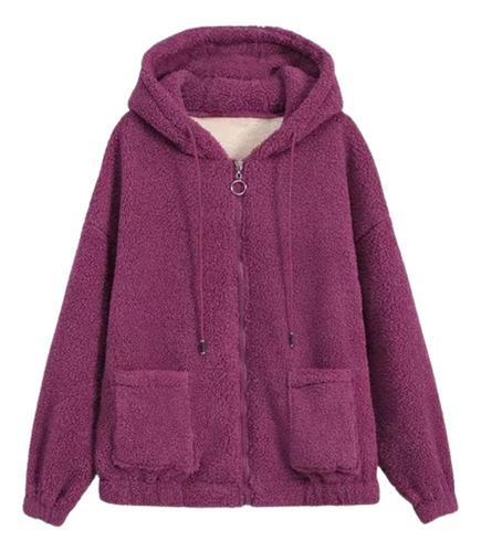 Abrigo De Sherpa De Imitación De Suéter Suelto De Mujer