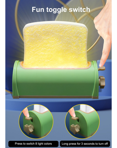 Bonita Luz Led Nocturna Para Dormitorio, Pan, Tostadas, Que