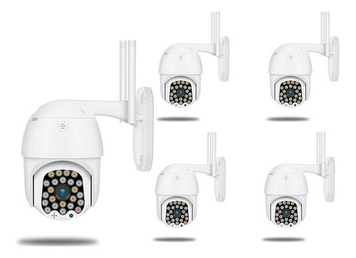 Kit 5 Cámara Seguridad Vigilancia Ip 1080p 360 Exterior Wifi