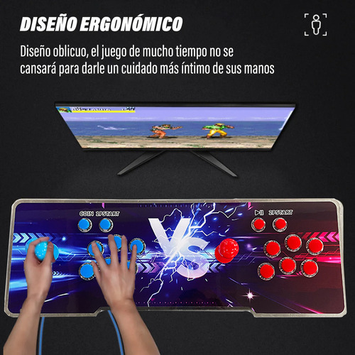Tablero Arcade Con Doble Palanca 2p + Boton Led