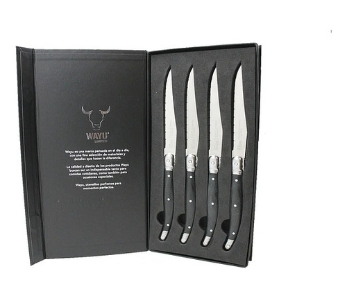 Set 4 Cuchillos Black Mesa Carne Limited Asado Cocina Wayu