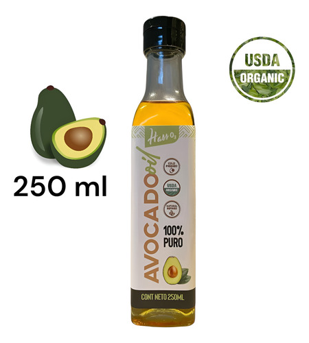 Aceite De Palta Puro Orgánico 250ml Botella De Vidrio