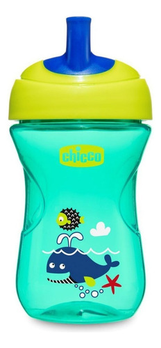 Vaso para bebés antiderrame Chicco Advanced Cup con sorbete color verde de 266mL