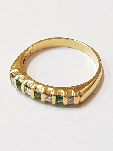 Anillo Medio Sin Fin Oro 18k Cubics 3,6grs N°17 Brumat