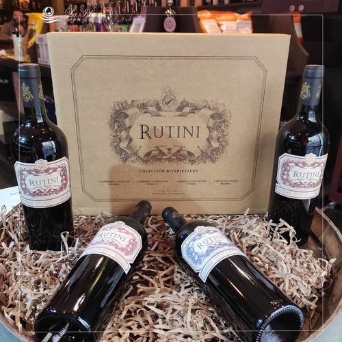 Imagen 2 de 10 de Vino Rutini Coleccion X 4 Con Estuche Para Regalo Bivarietal