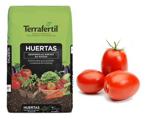 Sustrato Huertas Terrafertil 50lt Semillas De Tomate Perita