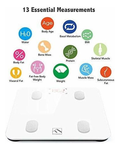 Fitindex Bluetooth Body Fat Scale, Smart Wireless Bmi Baño