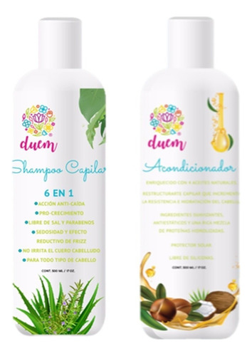  Shampoo Anti-caida +acondicionador Anti-frizz, 100% Natural