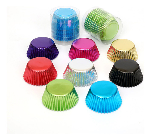 1. 100 Moldes De Pvc Para Hornear Magdalenas, Color Dorado,