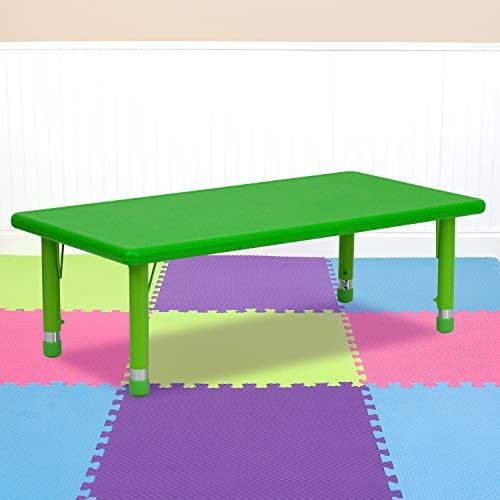 Muebles Flash 24''w X 48''l Rectangular De Plástico Verde Me