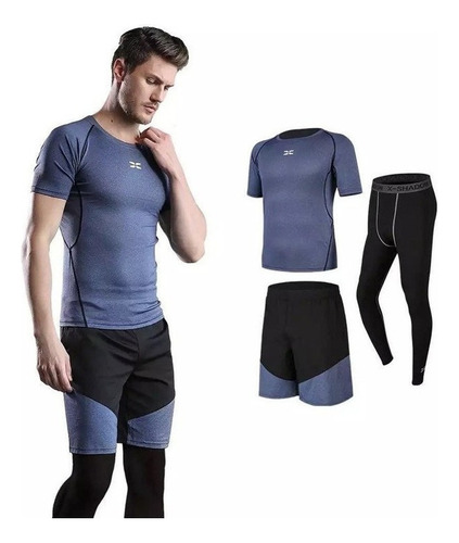 Set De Gimnasio Con Pantalones Cortos Sueltos, Licra Y Camis