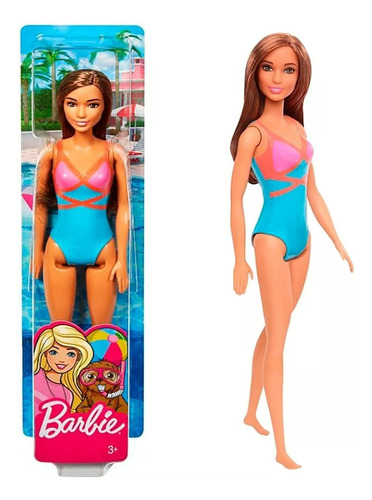 Muñeca Barbie Playa Traje De Baño Original Mattel Ghh38nc   