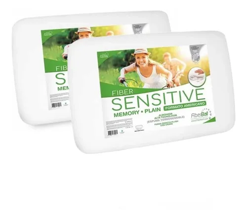 Combo X2 Almohada Fiberball Sensitive Plain Viscoelastica