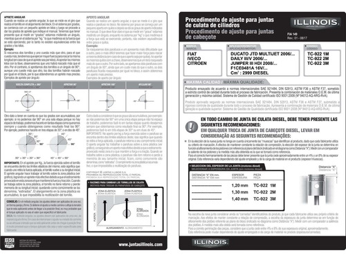 Junta De Cabeçote Mg Citroen Jumper 2008/ Iii (esp.1,40mm)