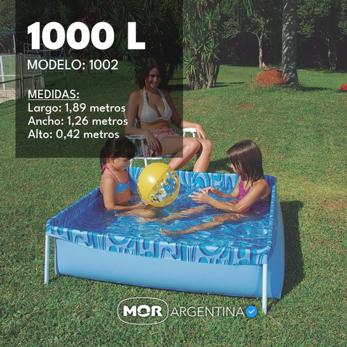 Pileta estructural rectangular Mor 001002 con capacidad de 1000 litros de 1.89m de largo x 1.26m de ancho azul diseño agua
