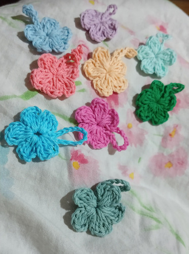 Tags Flores Tejidas A Crochet X 50 Unidades 