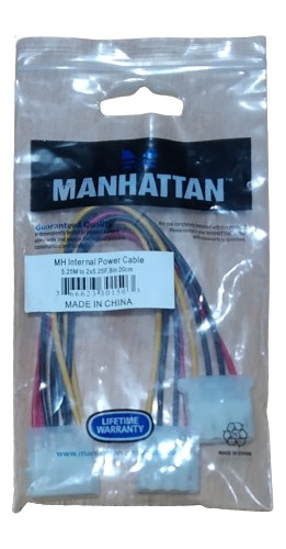 Adaptador Cable Tipo Y Molex 1 Macho A 2 Hembra - Manhattan