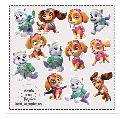 Topper Cupcake Adorno Pinchos Muffins X12 Skye Everest Paw P