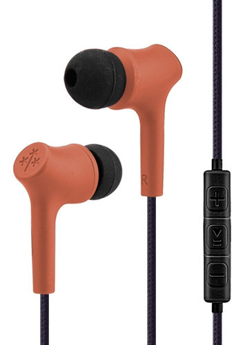 Audífonos Manos Libres Haya Sustentables Hune Con Microfono Color Naranja claro