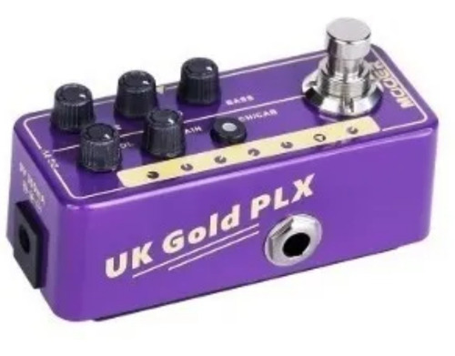 Pedal Pré Amplificador Para Guitarra Uk Gold Plx M019 Mooer Cor Roxo