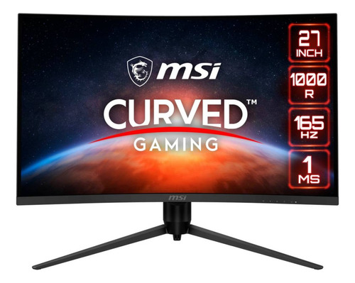 Monitor Msi G271cqr 27 Wqhd 165mhz 1ms Curvo Rgb Led- Boleta