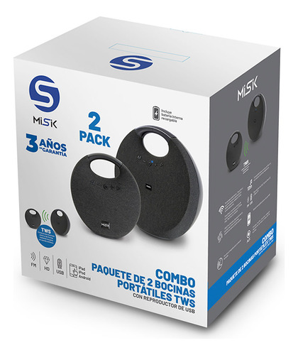 Combo Bocina Misik Ms287 Y Ms285 Con Emparejamiento