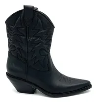 Comprar Botas Mujer Texanas De Cuero Caña Media Bucaneras Botinetas