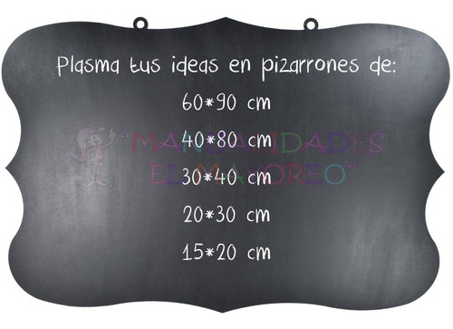 Pizarron Colgante De Madera Mdf De 40x60 Cm