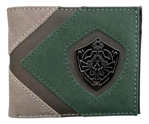 Cartera Billetera Hombre Zelda Leyenda Legend Verde Gris 