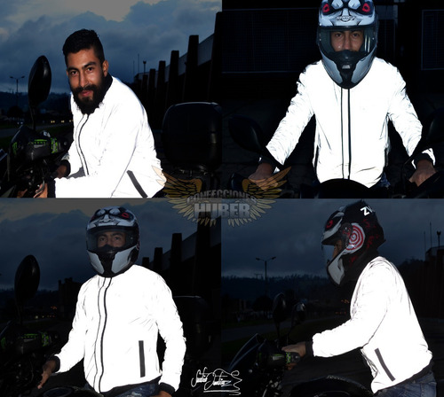 Chaqueta Totalmente 100% Reflectiva Impermeable Para Moto