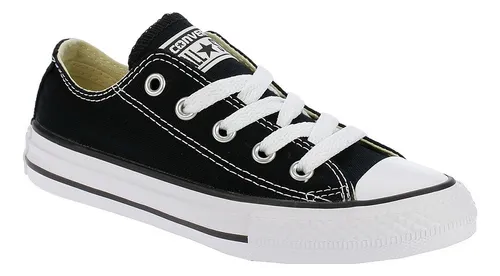 Converse negras top linea roja
