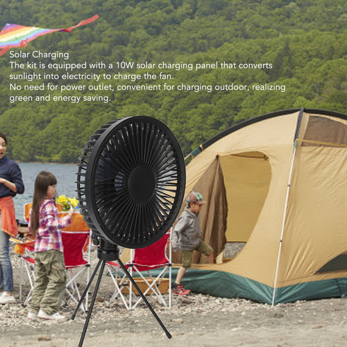 Ventilador Solar Portátil Para Acampar Ip67, Impermeable, Co